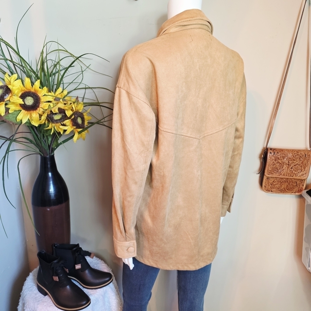 Tan Faux Suede Women's Jacket - Picture 3 of 3